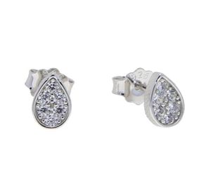 Hoop Huggie 925 Sterling Silver Cute Earring Jewelry with Tear Drop CZ Paved Charm Delicate Elegance Women Mini Stud4969955