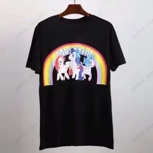 2024 Spring/Summer Moschinoes Women T Shirt Teddy Bear Ręcznie narysowany szkic wydruk luźne dopasowanie T-shirt unisex krótkie rękodzie