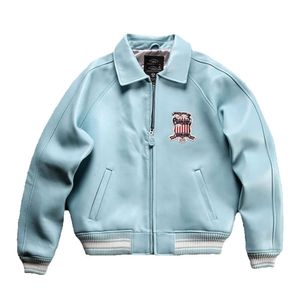 Rust Color EDIÇÃO LIMITADA CROC ICON JACKET AVIREX Lapela Pele de Carneiro Couro Casual Casaco Atlético de Alta Qualidade Personalizado Jaqueta de Crocodilo Jaqueta Designer 7 797