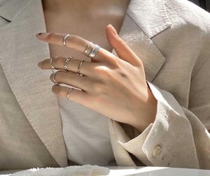 7pcs Fashion Punk Joint Ring Set for Women Minimalist Rings Jewelry Gift Circular Ring for Girls Street Dance Accessories Q01809649