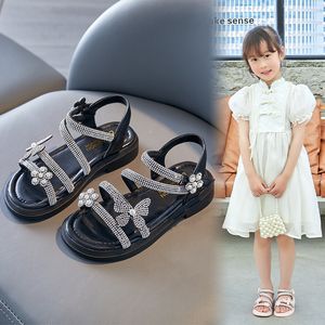 Meninas sandálias verão moda menina água broca sapatos crianças arco sandálias princesa sapatos para crianças meninas 210226
