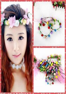 Hela Stock Bohemian Fashion Wedding Garlands Brudband Blomma Crown Hawaii Flower Tiara Crown For Bridesmaid Kids Child99062599097