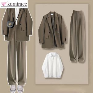 Suits Autumn Set Women's 2023 New Style Style Wear Casual Suit Coat Shirt Versatile Casual Pants Three Piece Set Clothes for Womenpant