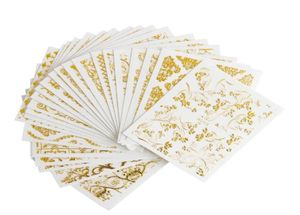 20 листов, золотые 3d наклейки для дизайна ногтей, полые наклейки, смешанный дизайн, клейкие кончики для ногтей с цветком, украшения, аксессуары для салона3820952
