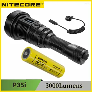 El fenerleri meşale Nitecore P35i LEP El Feneri XP-G3 LED 3000lümen şarj edilebilir NL2150HPI Pil RSW2I Uzaktan Anahtar OLED