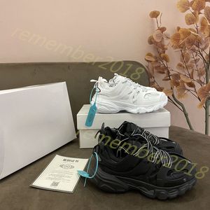 2024 مصمم العلامة التجارية الفاخرة للنساء نساء أحذية غير رسمية المسار 3 3.0 Triple White Black Sneakers Tess Leather Trainer Nylon Platform Platform Track Track R36