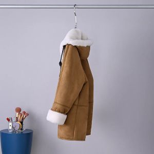 Pelliccia di nuovo design in vera pelle giacca calda invernale vera pelliccia di tosatura delle pecore con cappuccio elegante cappotto ispessimento pelliccia di agnello naturale R67