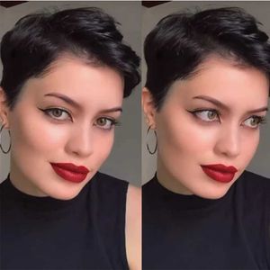 ヘアウィッグカットウィッグショートボブウィッグストレートヒューマンヘアウィッグチープTパーツ透明レースウィッグ