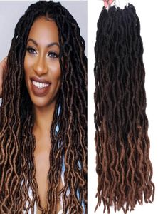 Wave Hair Ombre Curly Crochet Synthetic Braiding Hair Extensions Goddess Faux Locs 18 Inches Soft Dreads Dreadlocks Hair for marle5259433