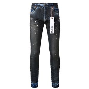 Lila Jeans Designer-Jeans für Herren Röhrenhosen Vintage-Patchwork-Hosen mit Luxusmuster Lila Markenjeans