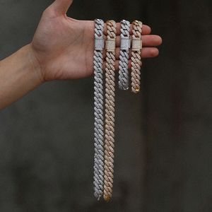 Fina smycken halsband Hip Hop Miami kubansk kedja guldpläterad sterling silver 925 Moissanite is ut smycken juveleri män kvinnor