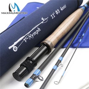 MaximumCatch 10ft/11ft 2/3/4wt Nymfflugfiskestång IM10 Grafit Kolfiber Fast Action 4st Fly Rod 240227