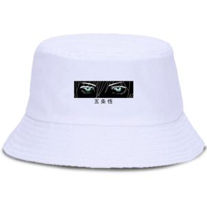 Gojo Satoru Jujustu Kaisen Black Print Bucket Hats Hip Hop Fisherman Hat Summer Sun Shads Outdoor Caps Sun Protecips Unisex Cap207U
