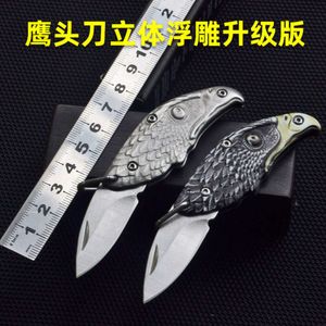 Creativo Mini All Steel pieghevole Sang Eagle Head Jewelry Piccolo coltello chiave EDC per esterni 767335