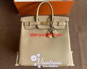 Borsa fatta a mano in vera pelle Borse personalizzate Borse Bk40 Haut a Courses 40cm Trench grigio S2 Trench dorato con fibbia logo HBYS