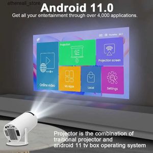 Projetores Projetor Magcubic Hy300 4K Android 11 Dual Wifi6 200 ANSI Allwinner H713 BT5.0 1080P 1280 * 720P Home Cinema Outdoor Projetor Q2403062