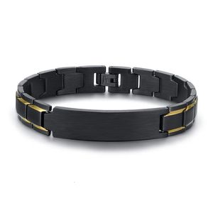 Personligt rostfritt stål ID -armband Titta på varumärken Mens Black Color Bangle White Alert Disabeat GRATIS gravering 240227