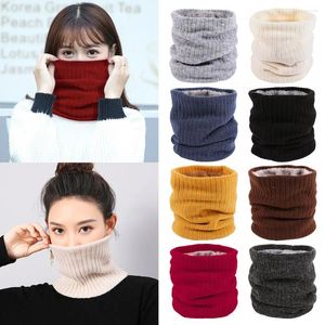 Bandanas Soft Collar Scarf Double-Layer Knitted Windproof Fleece Lined Neck Warmer Winter Gaiter Circle Loop Scarves