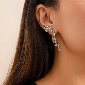 Stud Earrings Retro Liquid Tassel Zircon Bow For Women Fashion Jewelry Light Luxury Minimalist Accessories