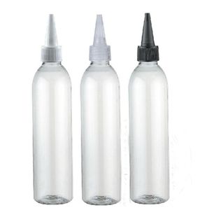 200 ml husdjurs transparent flaska med nål näsa mössa tom plast flytande behållare kosmetisk förpackning 20 st lot216n6207515