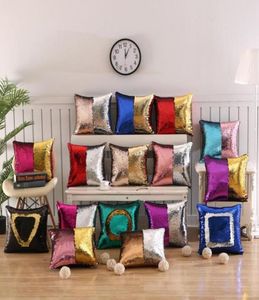Sequins pillow DIY Mermaid Sequin Cushion Cover Pillowcase Magical Color Changing Reversible Home Decor Car Sofa Pillow Case 40X402766524