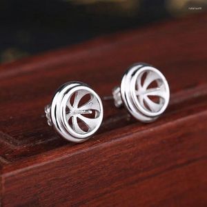 Brincos de pino 925 prata esterlina semi-montagem 8-9mm pérola ou contas redondas configuração de joias finas