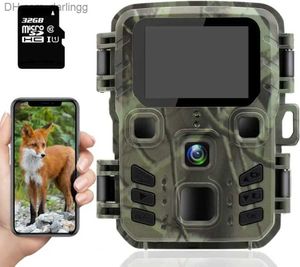 Kamery myśliwskie Outdoor Wildlife Camera 24mp Trail Trail Nocna widzenie 0,3S Aktywacja ruchu Wodoodporna pułapka Naturalna rozpoznanie Q240306