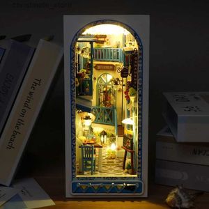 Architektura/DIY HOUSE DIY Drewniana książka Nook Shelt Insert Miniature Building Zestawy Sea Breeze Casa Bookbly Bookend dla dorosłych Prezenty urodzinowe