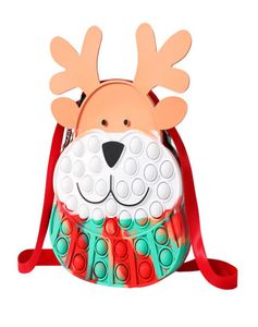 Toys Christmas Elk Messenger Bag Silicone Push Bubble Sensory Cross Bags Reliever Stress Adult Children Autism Antistress Toya527565308