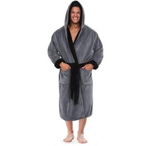 Gym Clothing 2021 Mens Hooded Super Soft amp Cosy Thick Long Bath Bathrobe Cloak Winter Warm Robe Fashion Dressing Gown7281116