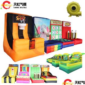 Giochi all'aperto Attività Porta Nave 4 in 1 Gioco di carnevale gonfiabile Giocattoli Pallacanestro Lancio dell'anello Sport in vendita Consegna di goccia Sport O Dhein