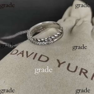 Dy Twisted Vintage Band Designer David Yurma Jewelry Rings för kvinnor Män med diamanter Sterling Silver Sunflower Luxury Gold Plating Engagement Gemstone Gift 956