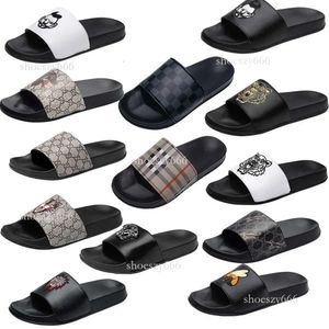 Luxury Brand Men Slides Shoes Slippers Summer Sandals Beach Slide Designer Flat G Grid Pattern Print Avatar Flip Flops Sneakers Size 39-46