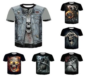 Mens Skull T Shirt 2020 New Ghost Pattern Tees Fashion Boys Streetwear Trendy Printing Boys Tees för hela toppkvalitet 20 STYL6704388