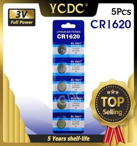 5pcspack CR1620 Button Batteries ECR1620 DL1620 5009LC Cell Coin Lithium Battery 3V CR 1620 For Watch Electronic Toy Remote7099141