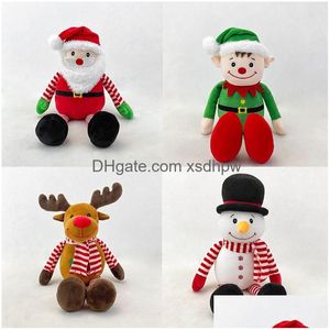 Animais de pelúcia de pelúcia atacado papai noel bonecas elk p brinquedos boneco de neve pano presentes de natal atividade entrega gota ota0t