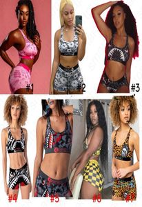 Verão feminino roupa de banho 2 peças conjuntos maiô tanque colete e shorts duas peças terno de natação beachwear pano d420013915227