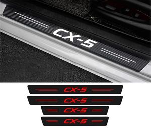 4Pcs Car Scuff Plate Door Threshold Sill Stickers For Mazda CX5 CX5 KE KF 2021 2020 2019 2018 2017 2016 2012 Auto Logo Covers4370544