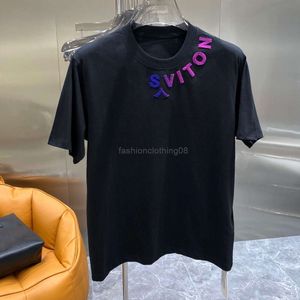 24SS Designer Mens T koszule unisex kobiety para mody luźne bawełniane krótkie litery z nadrukiem T-shirt Hip Hop Streetwear