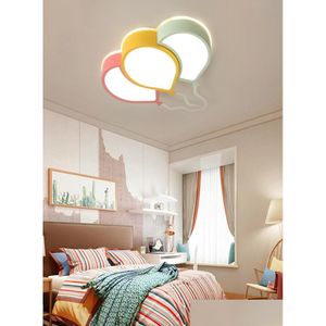 Deckenleuchten Neue moderne LED-Deckenleuchter für Schlafzimmer Arbeitszimmer Kinder Kinder Rom Home Deco PinkYellowGreenceiling Kronleuchter3 Dha4Y