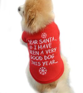 Hund Fleece Weihnachten Hund Spielzeug Kleidung Pullover Weihnachten Rot Pullover Haustier Welpen Herbst Winter Warme Pullover Gestickte Kleidung3863085