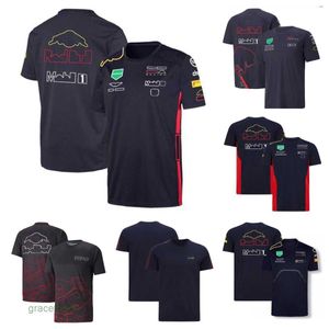 Polos masculinos F1 Fórmula 1 Camiseta Summer Team Camisa de manga curta com os mesmos Rx9s personalizáveis