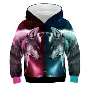 Boys Girls Wolf Patterning Hoodies Autumn Winter Teen Kids Animal Hoodie Infantil Toddler Boy Costumes Sweatshirt Clothing 2101159767648