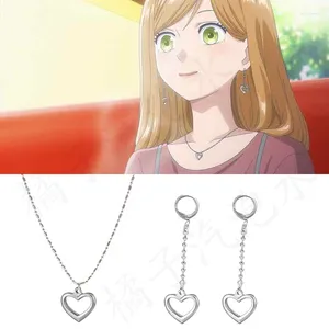 Dangle Earrings Anime My Love Story With Yamada-kun At Lv999 Necklace Kinoshita Akane Cosplay Ear Clips Jewelry Rock Punk Accessories