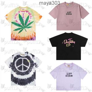 Galerias de designers Tee Depts Camisetas Casual Homem Mulheres Tees Pintados à Mão Tinta Respingo Graffiti Letras Soltas Mangas Curtas Pescoço Redondo Tamanho Europeu S-xlly9s Ly9s