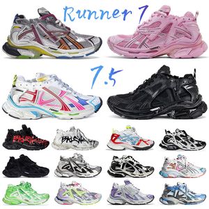 Balenciag Runner 7.0 7.5レディースメンズドレスシューズオールブラックグラフィティホワイトグレーブルーレッドピンクローファー豪華なブランドバリエンシアガランナートレーナースニーカーdhgate