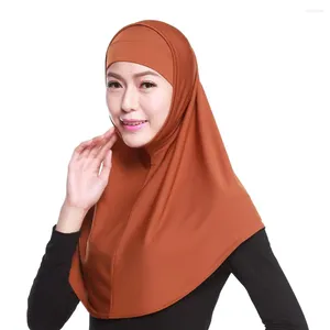 Abbigliamento etnico 2 pezzi Donne musulmane Hijab istantaneo con tubo interno Cap Underscarf Islam Amira Sciarpa Scialle Preghiera Turbante Copricapo Femme