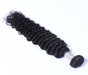 Indiano virgem cabelo humano onda profunda encaracolado não processado remy cabelo tece tramas duplas 100g pacote 1 pacote pode ser tingido branqueado 9118005