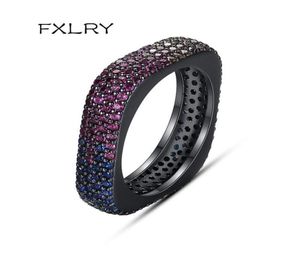 Wedding Rings FXLRY European And American Multicolor Cubic Zirconia Geometric Ladies Ring For Women Jewelry Accessories5072445