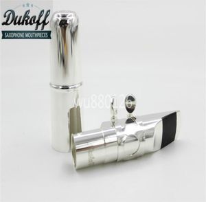Dukoff Metal Silver Plated Mouthpiece for Alto Tenor Soprano Saxophone Sax Nozzle Musical Instruments Accessories Size 5 6 7 8 9336012489